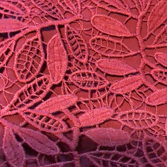 Burgundy spaghetti strap lace dress - Picture 4 of 5